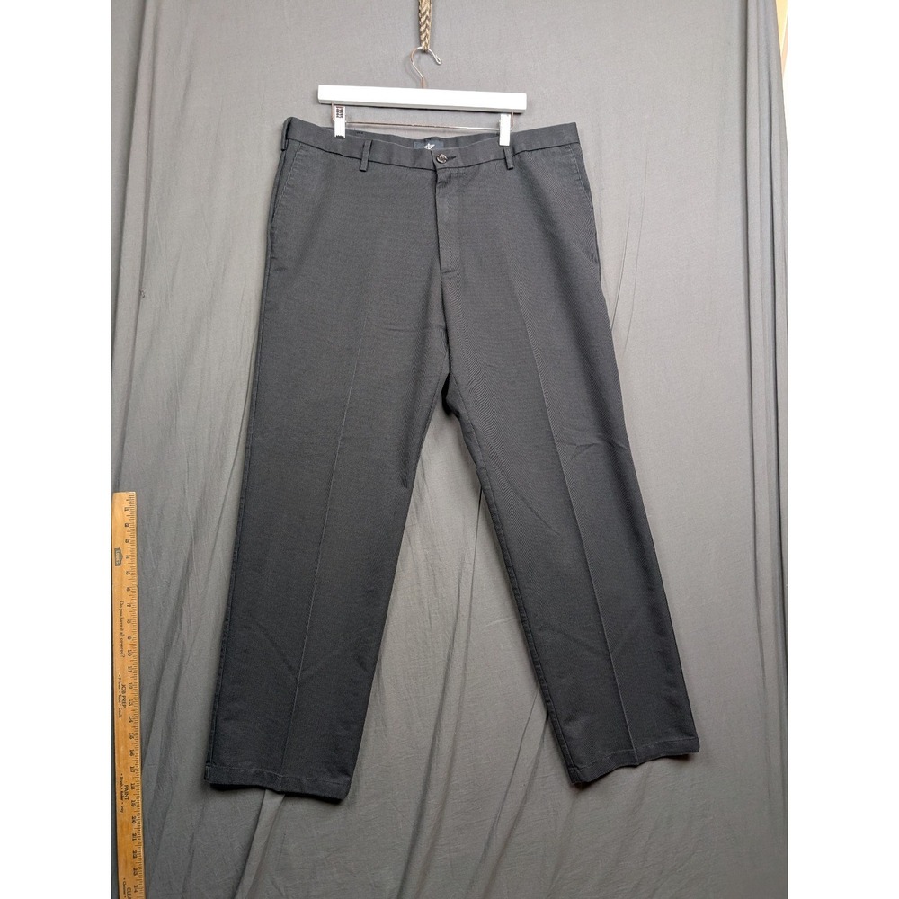Dockers Signature Khaki Mens 40x32‎ Gray Straight Fit Dress Pants Flat Front